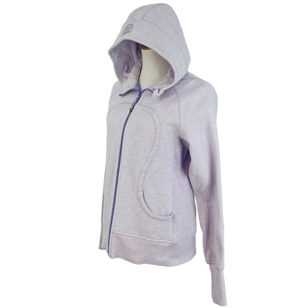Vtg Y2K Lululemon Heathered Purple Fleece Lined Scuba Hoodie | Athleisure Preppy - Picture 5 of 16